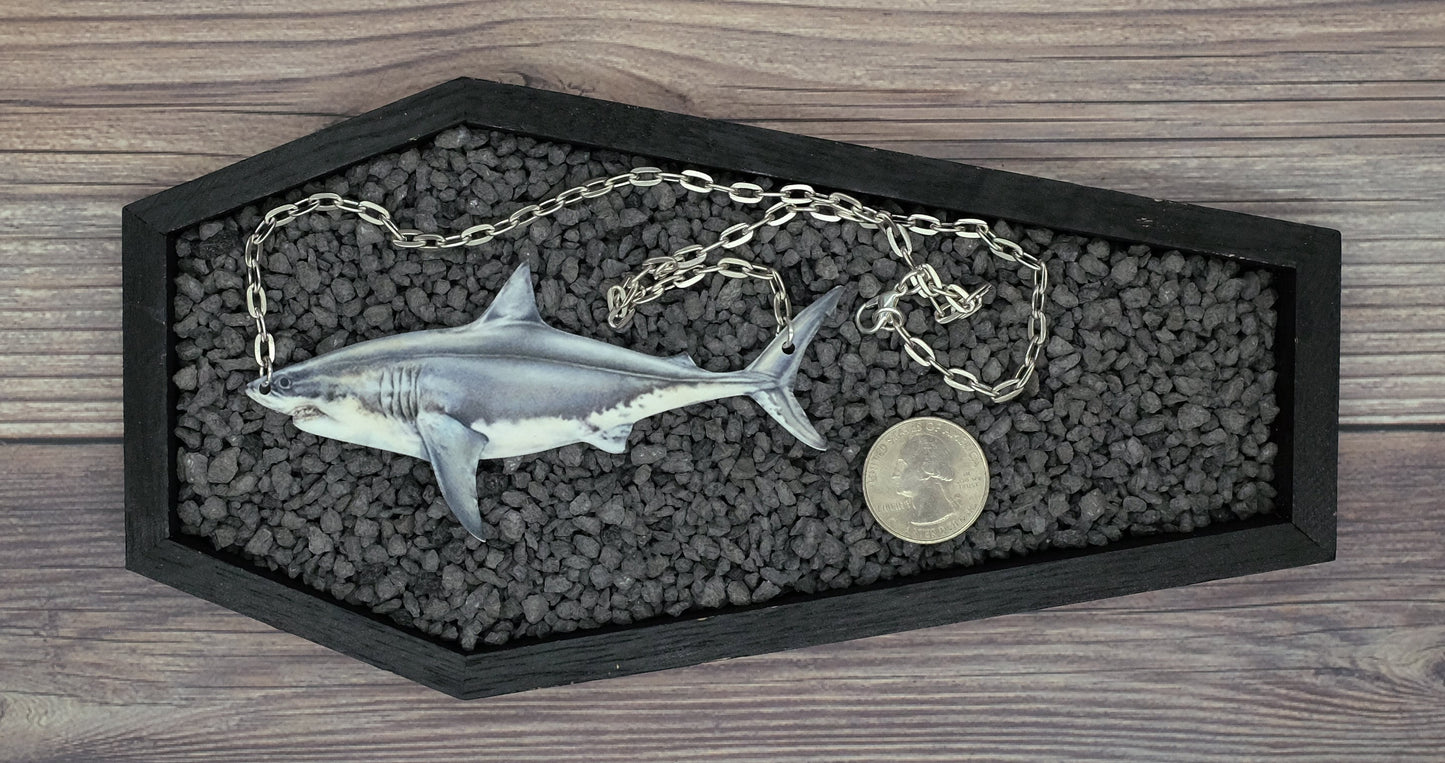 Shark Necklace Great White Shark Necklace Fish Necklace White Shark Necklace Statement Necklace Durable Wearable Art