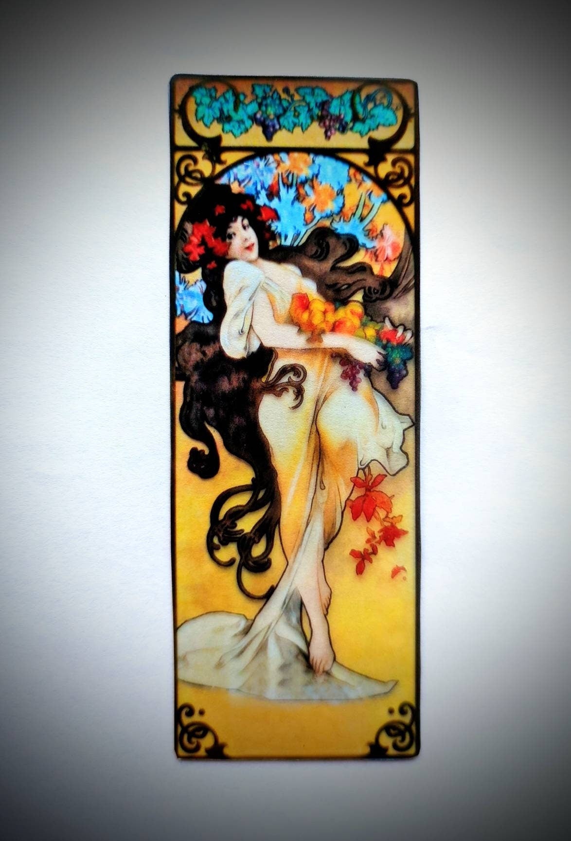 Clear Bookmark Alphonse Maria Mucha Amethyst II French Art Nouveau Gift