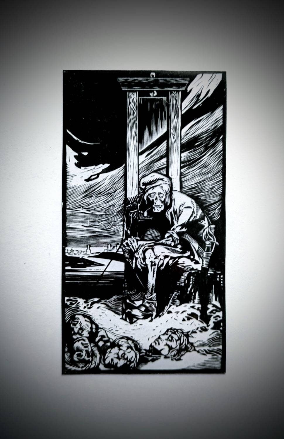 Clear Bookmark Death At The Guillotine Goth Gothic Halloween Horror Creepy Oddities