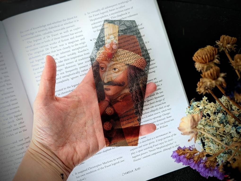 Clear Bookmark Vlad The Impaler Vampire Bloodsucker Monster Ghoul Goth Gothic Halloween Horror Creepy Oddities