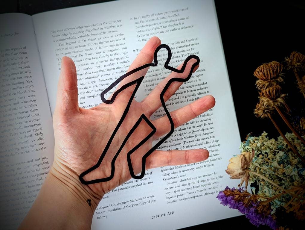 Clear Bookmark Chalk Body Outline True Crime Death Dead Evidence Crime Scene Goth Gothic Horror Creepy Oddities
