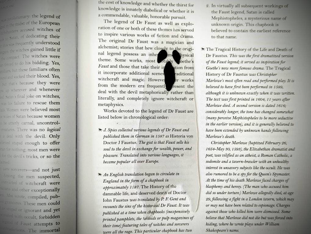 Clear Bookmark Ghost Ghoul Haunted Goth Gothic Halloween Horror Creepy Oddities Unique Dark Weird