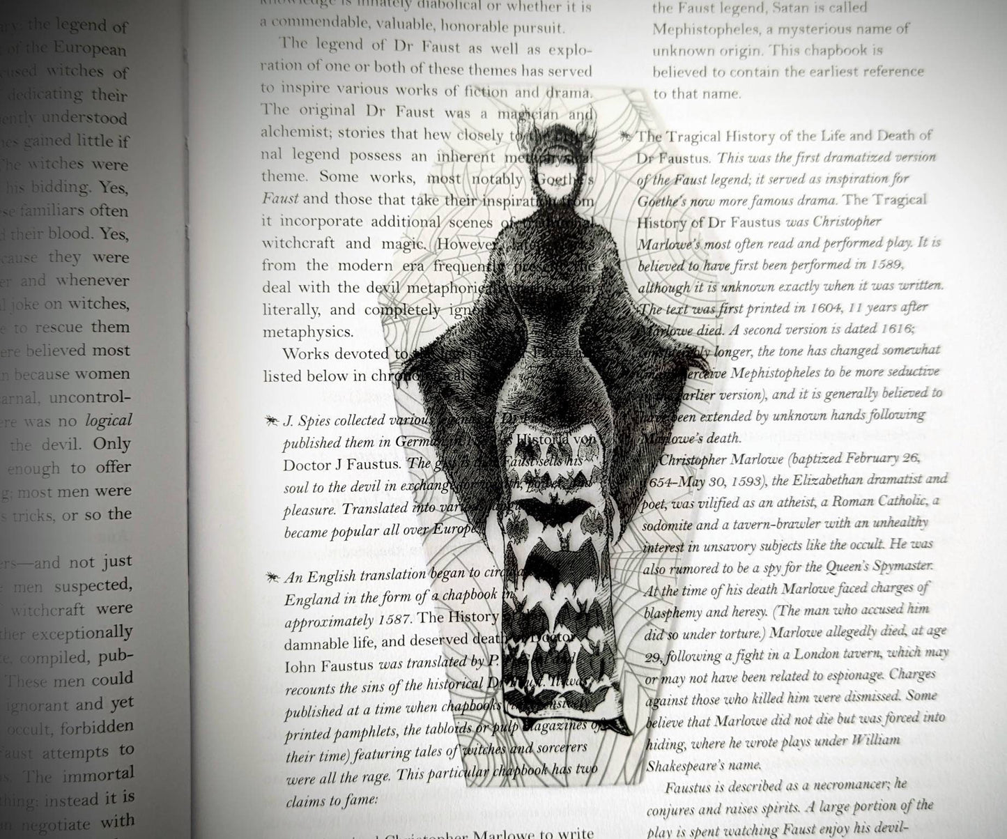 Clear Bookmark Victorian Bat Costume Lady Woman Goth Gothic Halloween Horror Creepy Oddities