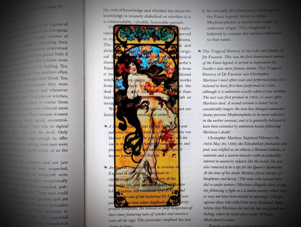 Clear Bookmark Alphonse Maria Mucha Amethyst II French Art Nouveau Gift