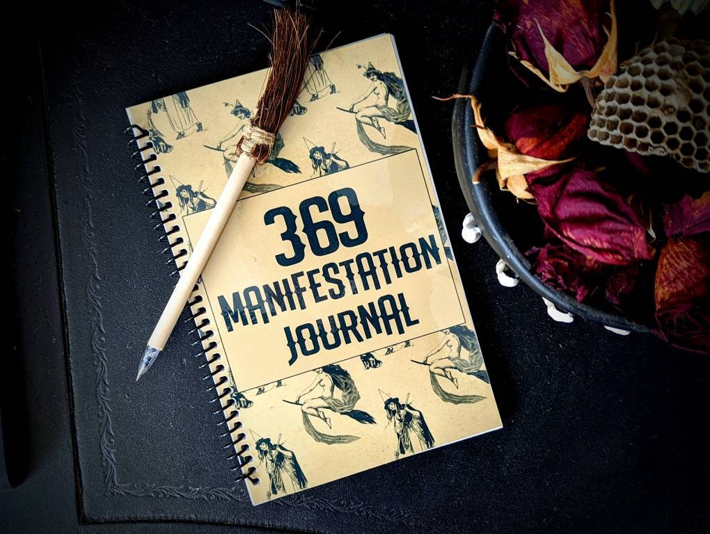 369 Manifestation Journal Physical Notebook Goth Gothic Witch Witchcraft Witchy Affirmations Intentions Oddities Victorian Unique Gift