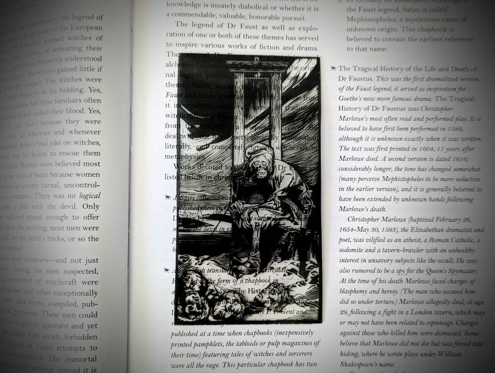 Clear Bookmark Death At The Guillotine Goth Gothic Halloween Horror Creepy Oddities