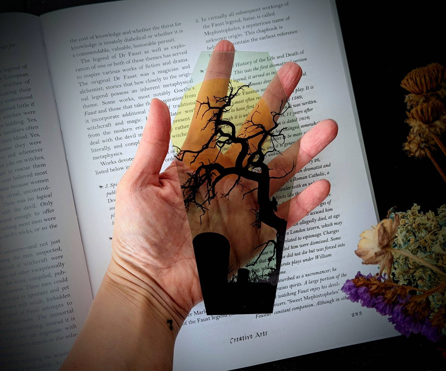 Clear Bookmark Full Moon Graveyard Cemetery Dead Tree Goth Gothic Halloween Horror Creepy Oddities