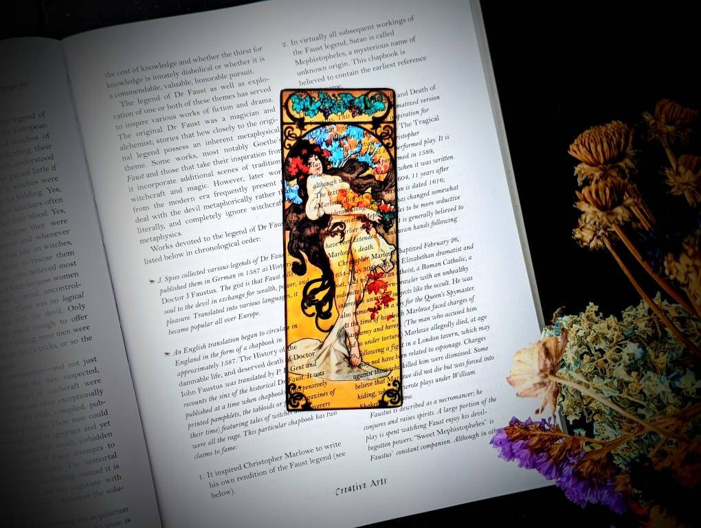 Clear Bookmark Alphonse Maria Mucha Amethyst II French Art Nouveau Gift