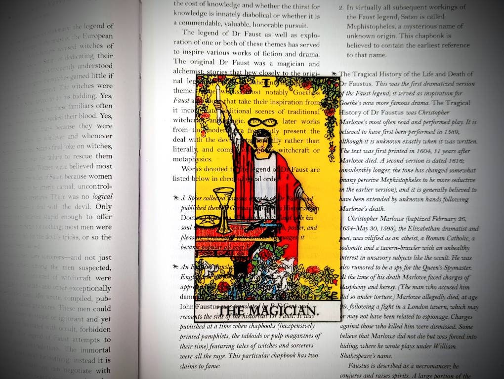 Clear Bookmark The Magician Tarot Card Witch Witchcraft Occult Goth Gothic Halloween Horror Creepy Oddities
