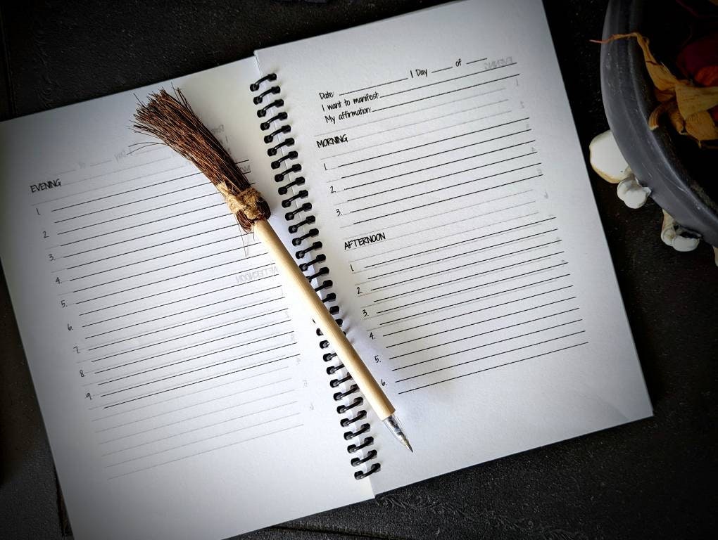 369 Manifestation Journal Physical Notebook Goth Gothic Witch Witchcraft Witchy Affirmations Intentions Oddities Victorian Unique Gift
