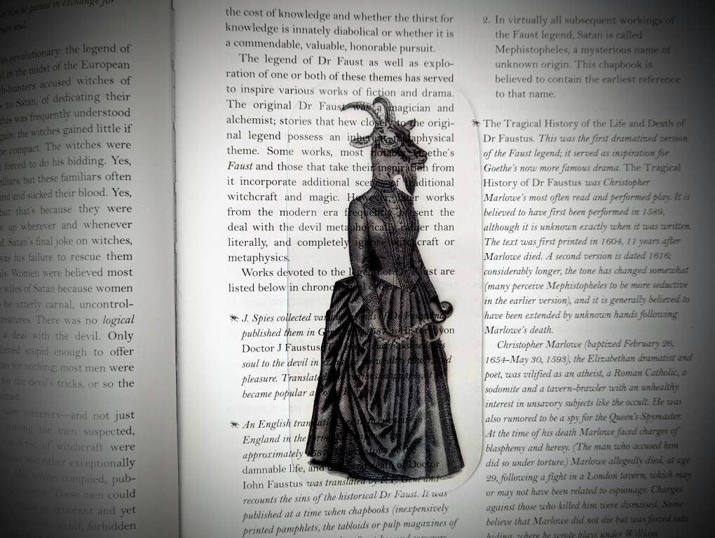 Clear Bookmark Victorian Black Sheep Goat Tentacles Goth Gothic Halloween Horror Creepy Odd Weird Art