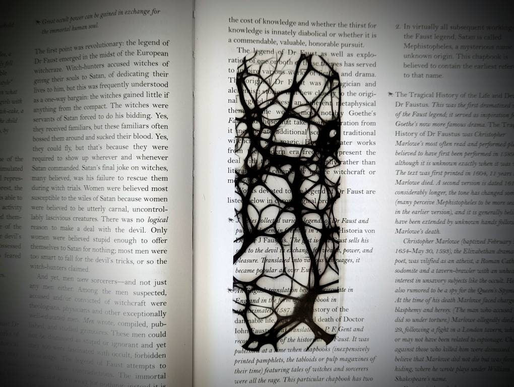 Clear Bookmark Microscopic Human Brain Cell Science Scientific Goth Gothic Halloween Horror Creepy Oddities Unique Dark Weird