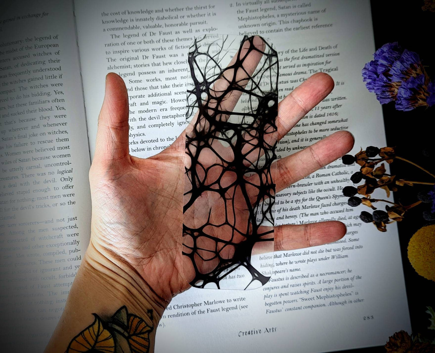 Clear Bookmark Microscopic Human Brain Cell Science Scientific Goth Gothic Halloween Horror Creepy Oddities Unique Dark Weird