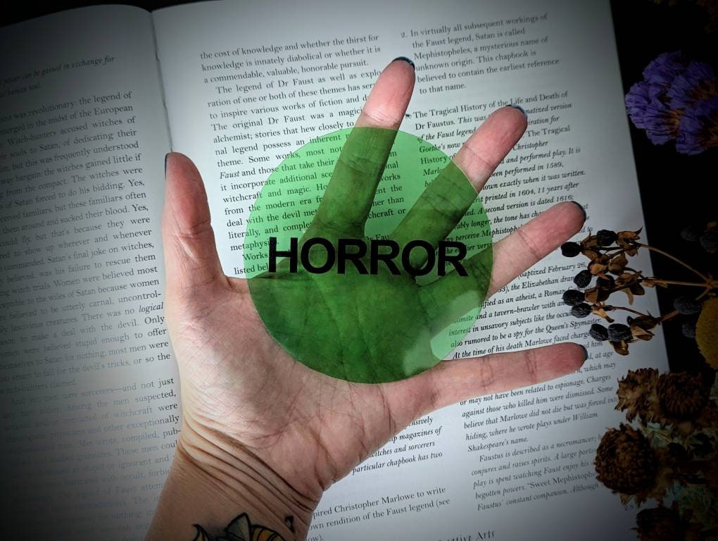 Clear Bookmark Green VHS Rental Sticker Horror Goth Gothic Halloween Creepy Oddities