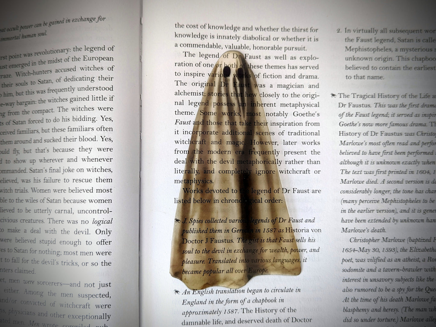 Clear Bookmark Realistic Sheet Ghost Ghoul Haunted Goth Gothic Halloween Horror Creepy Oddities Unique Dark Weird