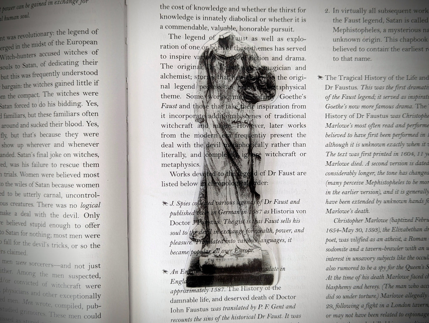 Clear Bookmark Headless Statue Tombstone Gravestone Cemetery Graveyard Goth Gothic Halloween Horror Creepy Dark Academia Book Lover GIft