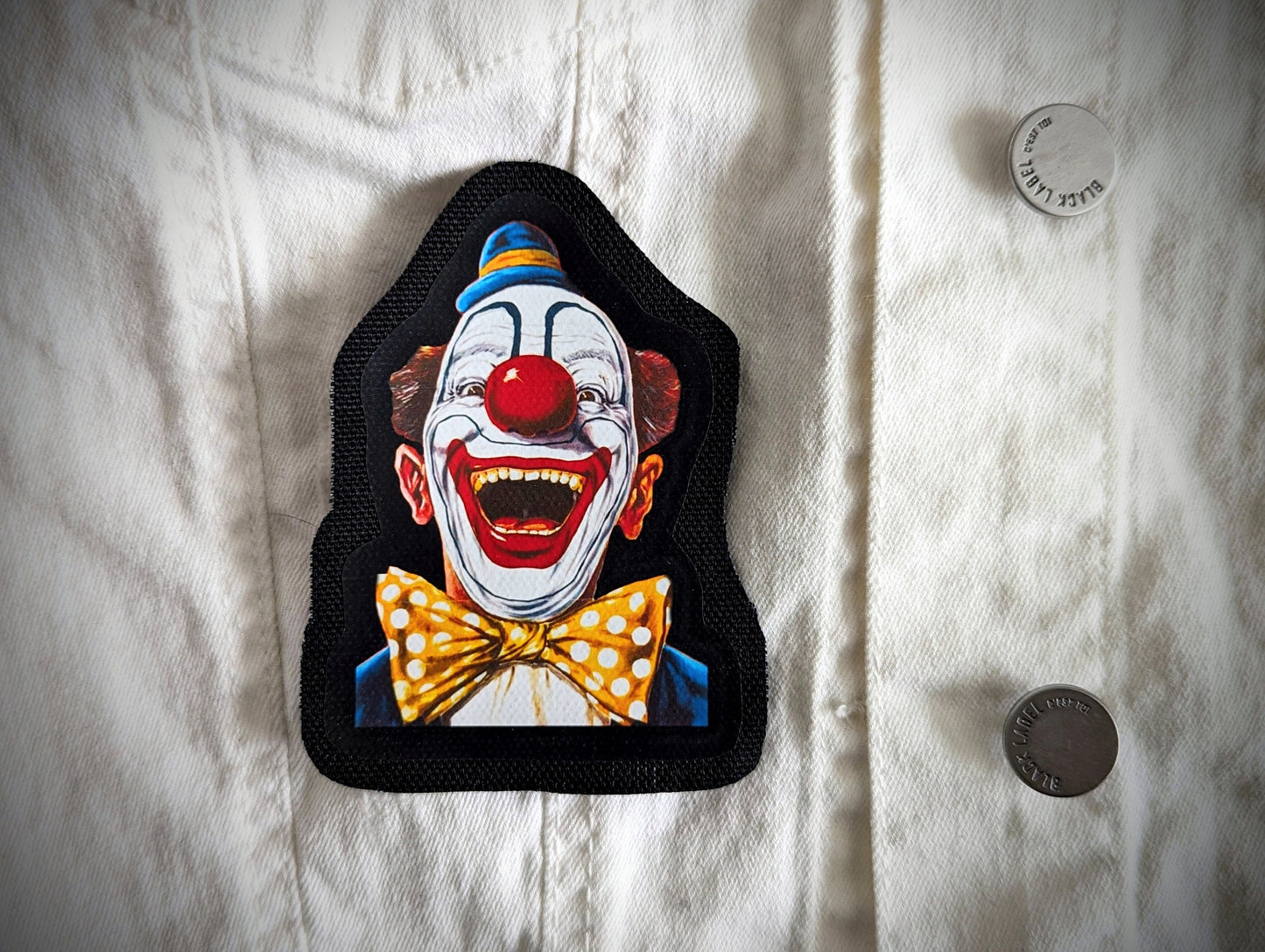 Sew-on Patch Creepy Clown Carnival Circus Gothic Goth Horror Halloween Oddities Dark Academia Handmade Artist