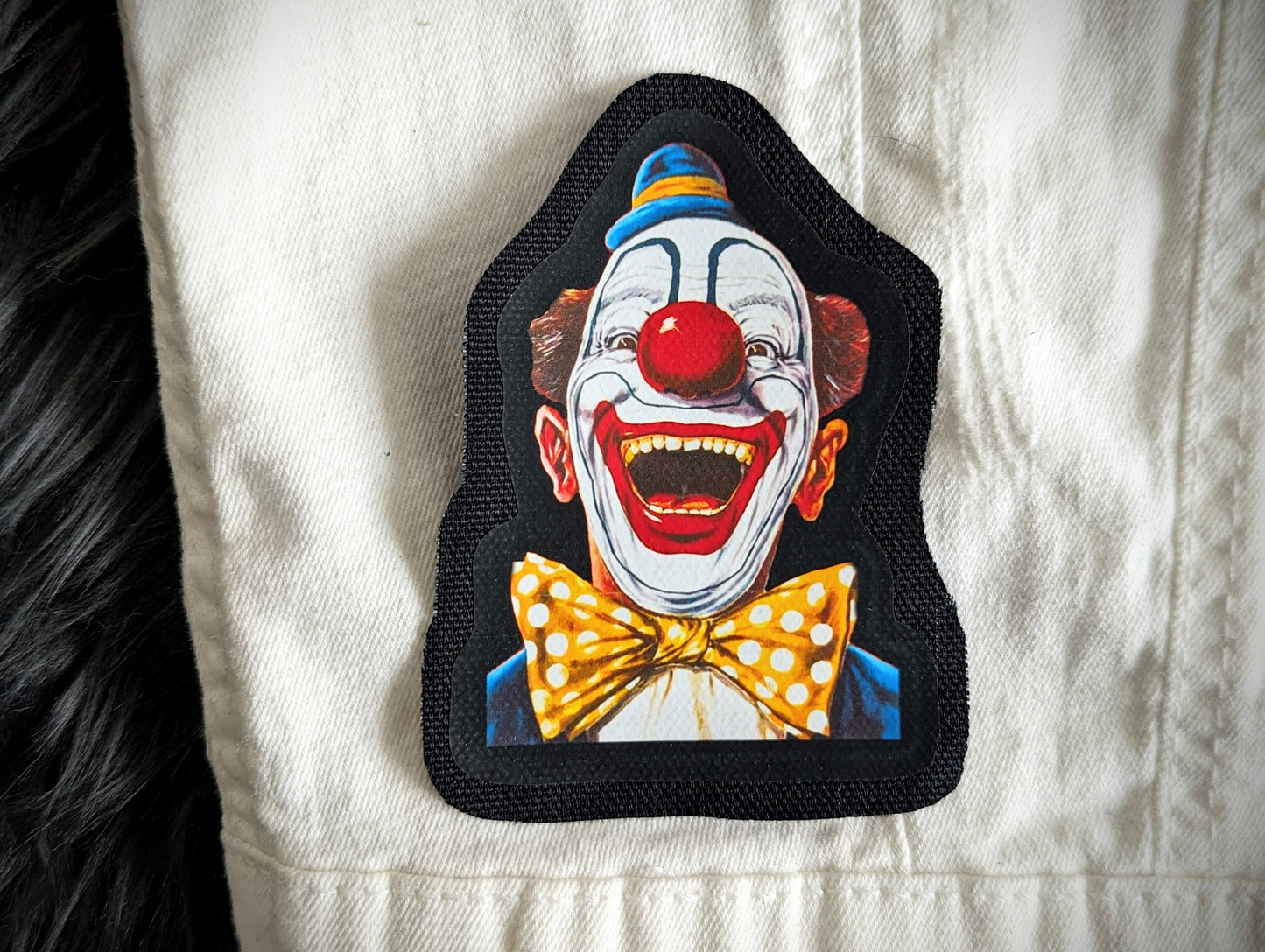 Sew-on Patch Creepy Clown Carnival Circus Gothic Goth Horror Halloween Oddities Dark Academia Handmade Artist