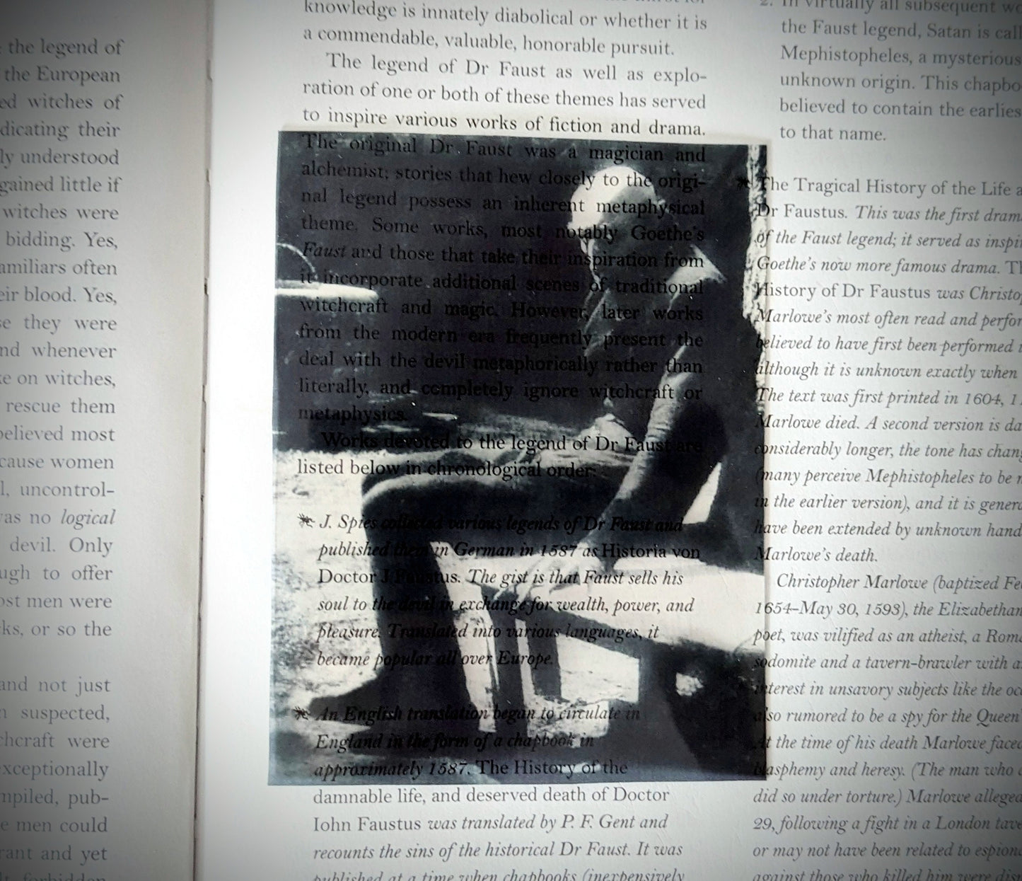 Clear Bookmark Vintage Photograph Max Schreck Nosferatu Goth Gothic Vampire Horror Dark Academia Book Reader Lover Gift Handmade Artist