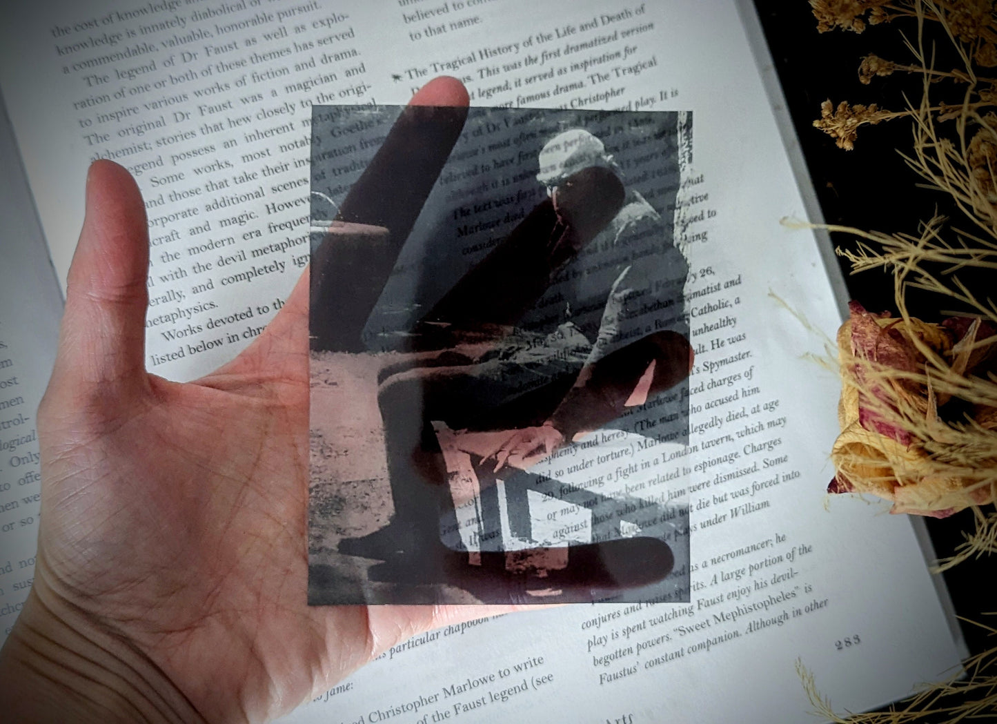 Clear Bookmark Vintage Photograph Max Schreck Nosferatu Goth Gothic Vampire Horror Dark Academia Book Reader Lover Gift Handmade Artist