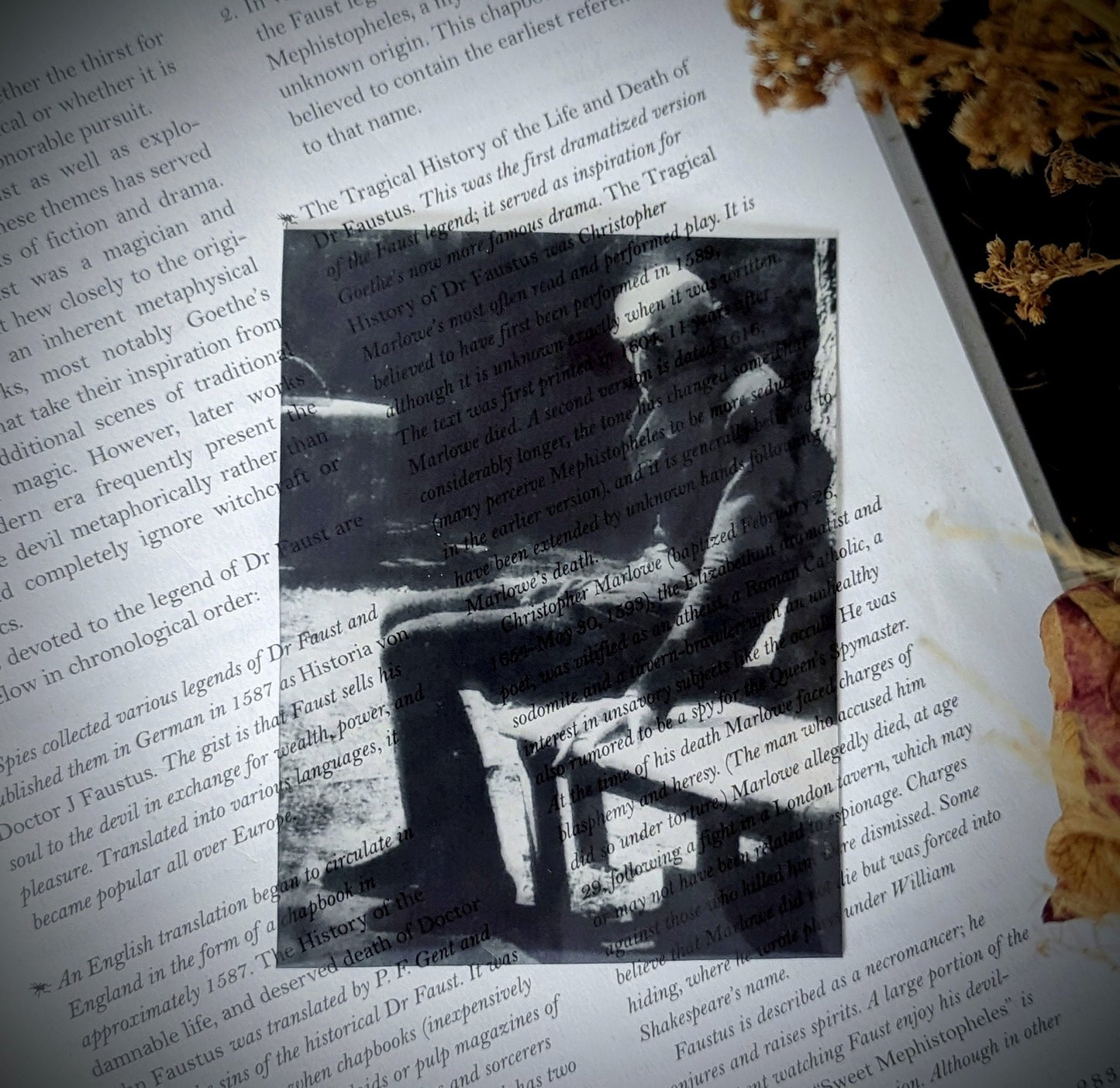 Clear Bookmark Vintage Photograph Max Schreck Nosferatu Goth Gothic Vampire Horror Dark Academia Book Reader Lover Gift Handmade Artist