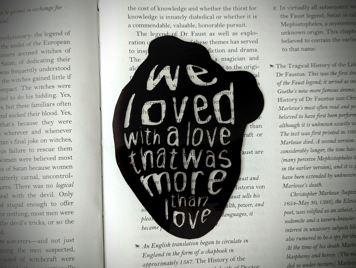 Clear Bookmark Annabel Lee Edgar Allan Allen Poe We Loved With A Love Gothic Halloween Horror Book Lover Reader Gift Handmade Artist
