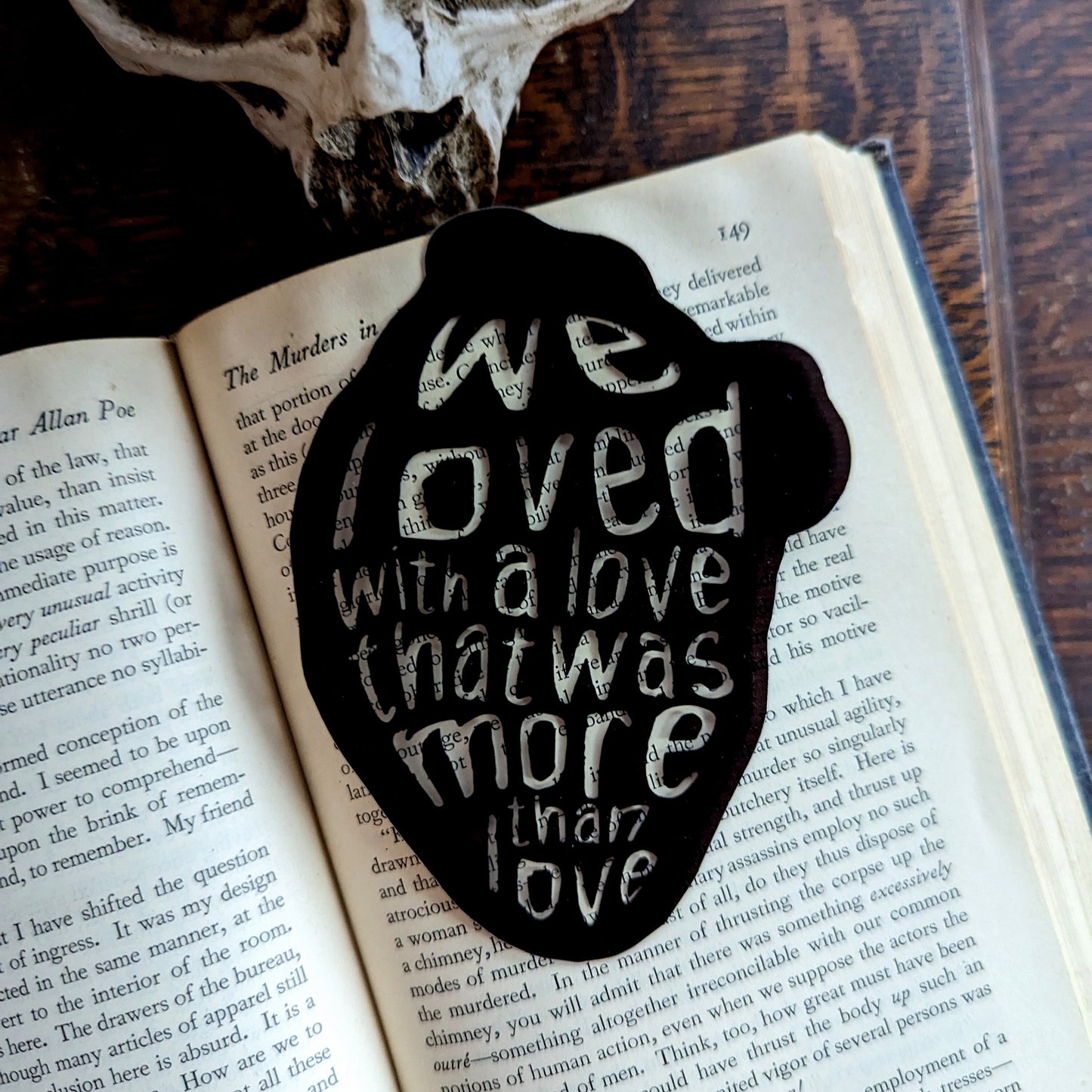 Clear Bookmark Annabel Lee Edgar Allan Allen Poe We Loved With A Love Gothic Halloween Horror Book Lover Reader Gift Handmade Artist