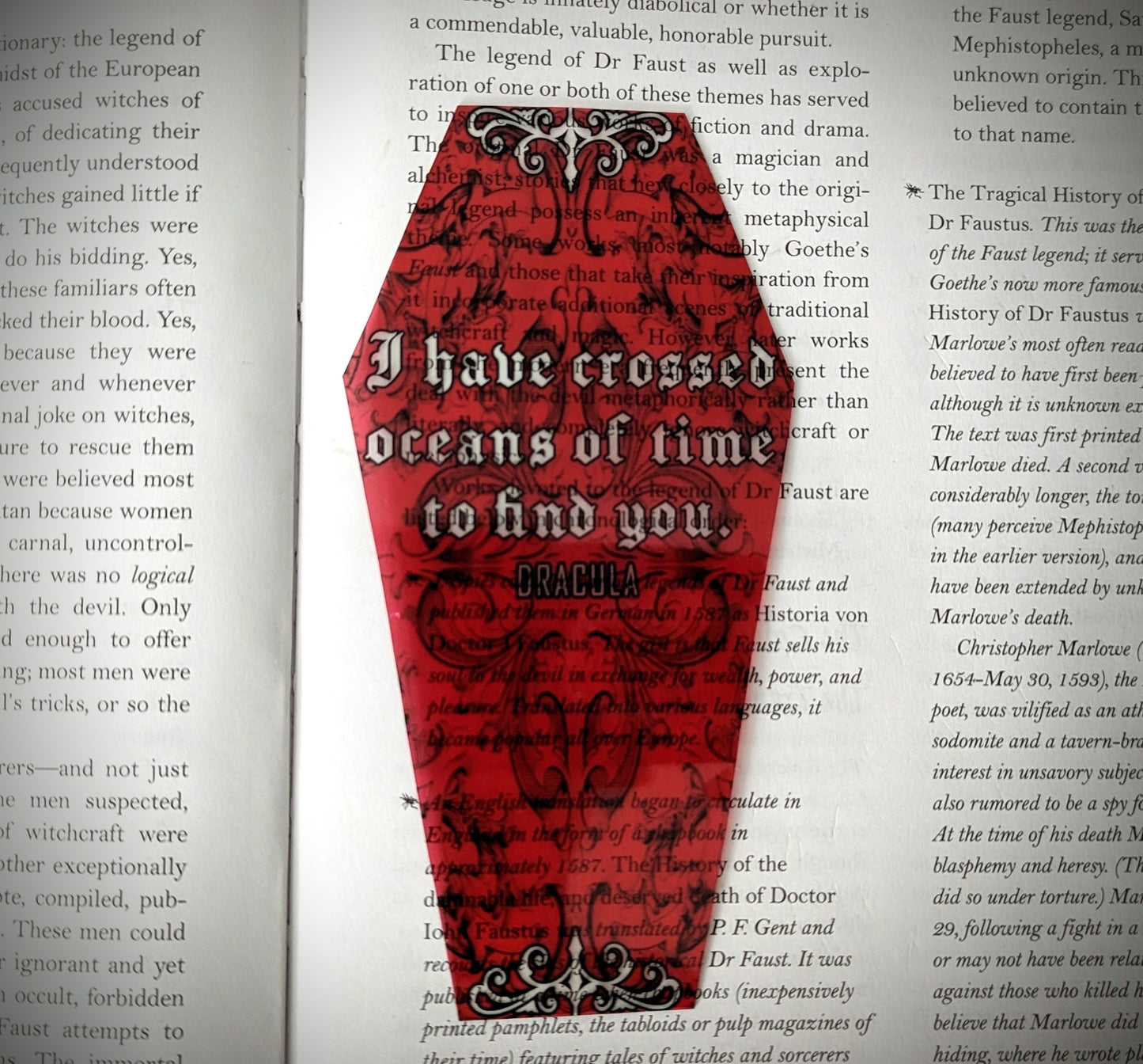 Clear Bookmark Bram Stoker Dracula Inspired Oceans Of Time Gothic Halloween Horror Book Lover Reader Gift Handmade Artist