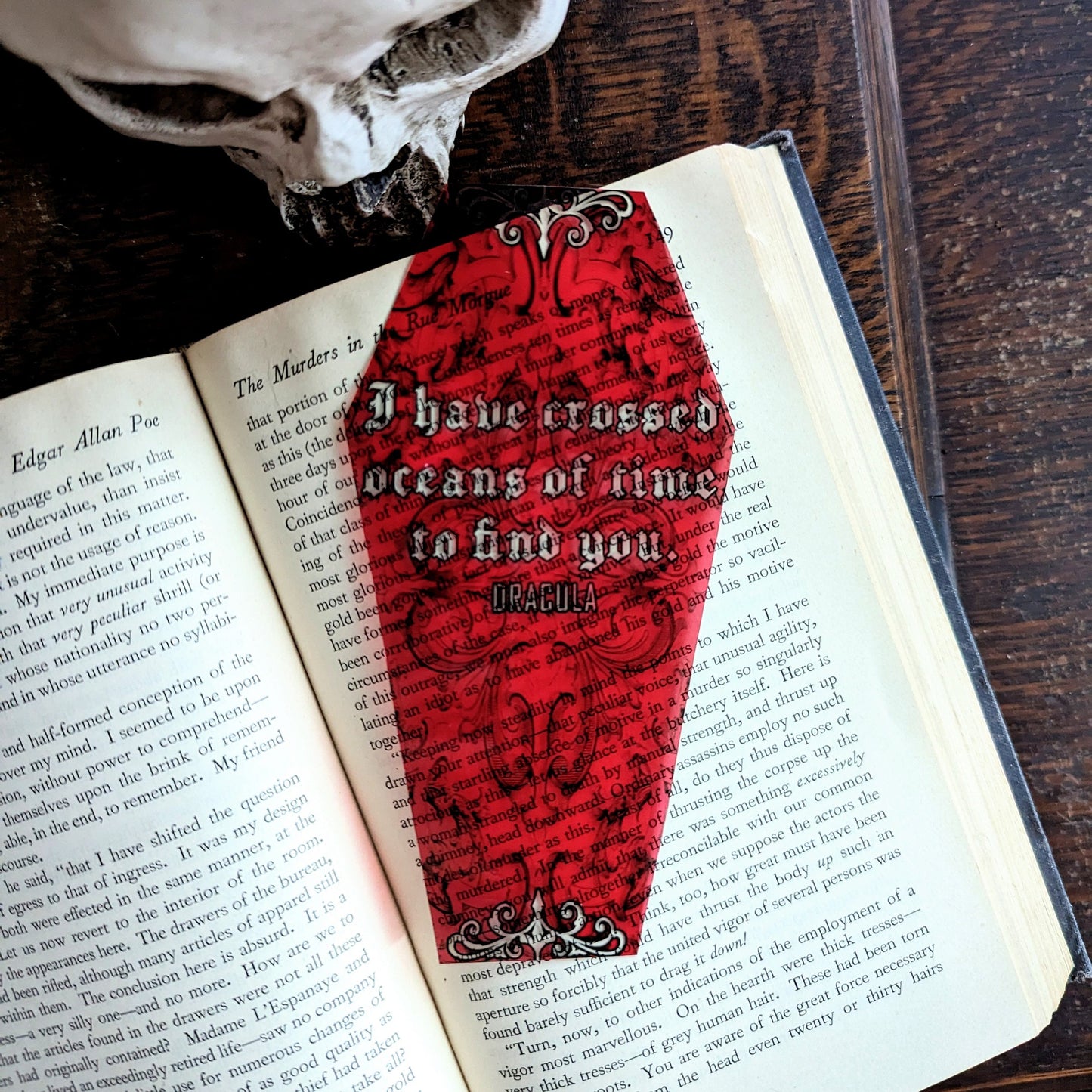 Clear Bookmark Bram Stoker Dracula Inspired Oceans Of Time Gothic Halloween Horror Book Lover Reader Gift Handmade Artist