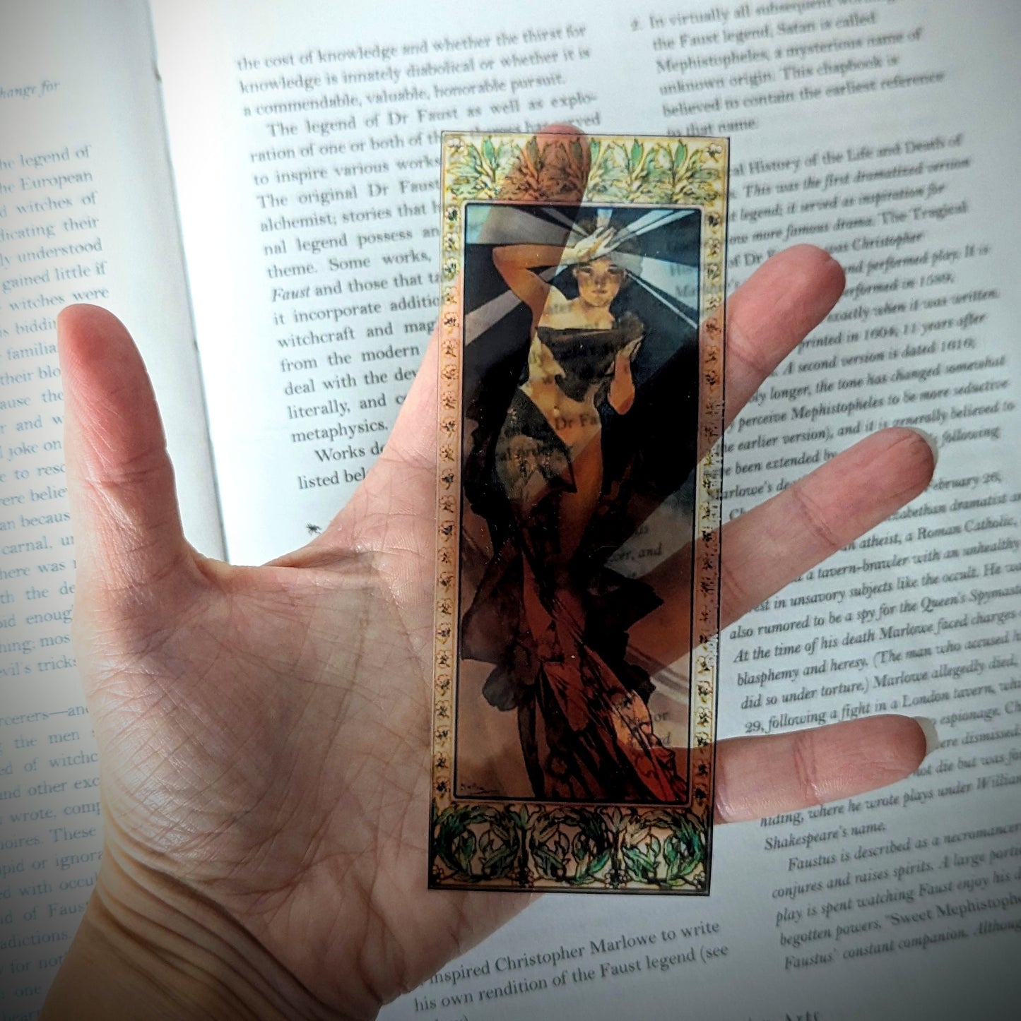 Clear Bookmark Alphonse Maria Mucha The Morning Star French Art Nouveau Dark Academia Book Reader Lover Gift Handmade Artist