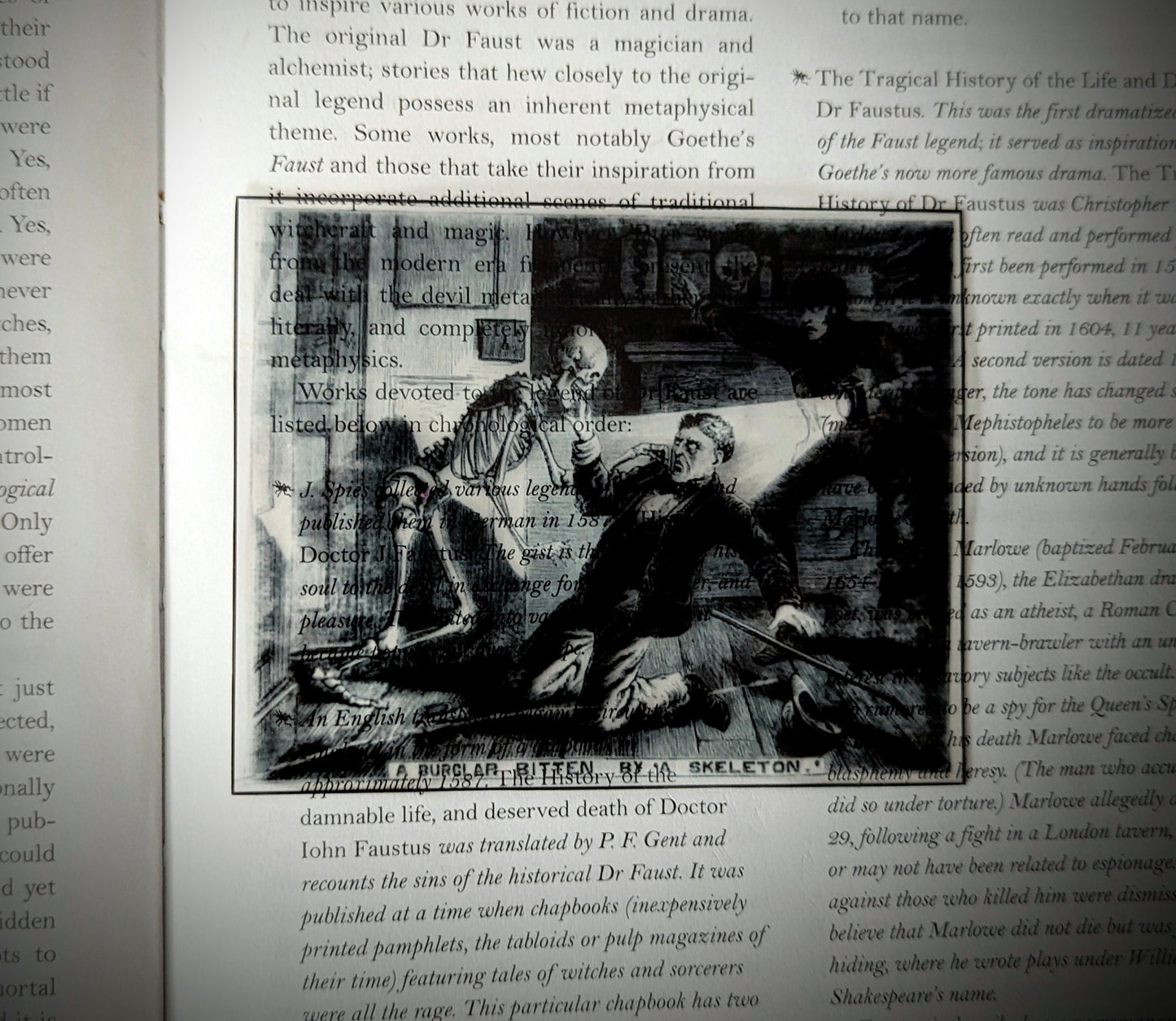 Clear Bookmark London Illustrated Police News Burglar Bitten By Skeleton Goth Halloween Horror Humor Book Lover Reader Gift Handmade Artist