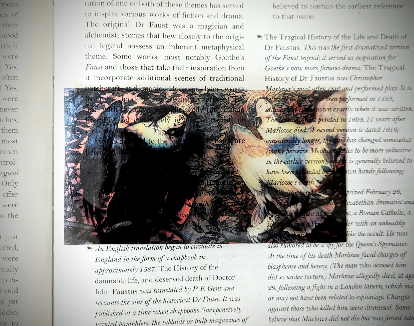 Clear Bookmark Vintage Painting Viktor Vasnetsov Sirin and Alkonost Birds of Joy and Sorrow Dark Academia Book Reader Lover Gift Handmade