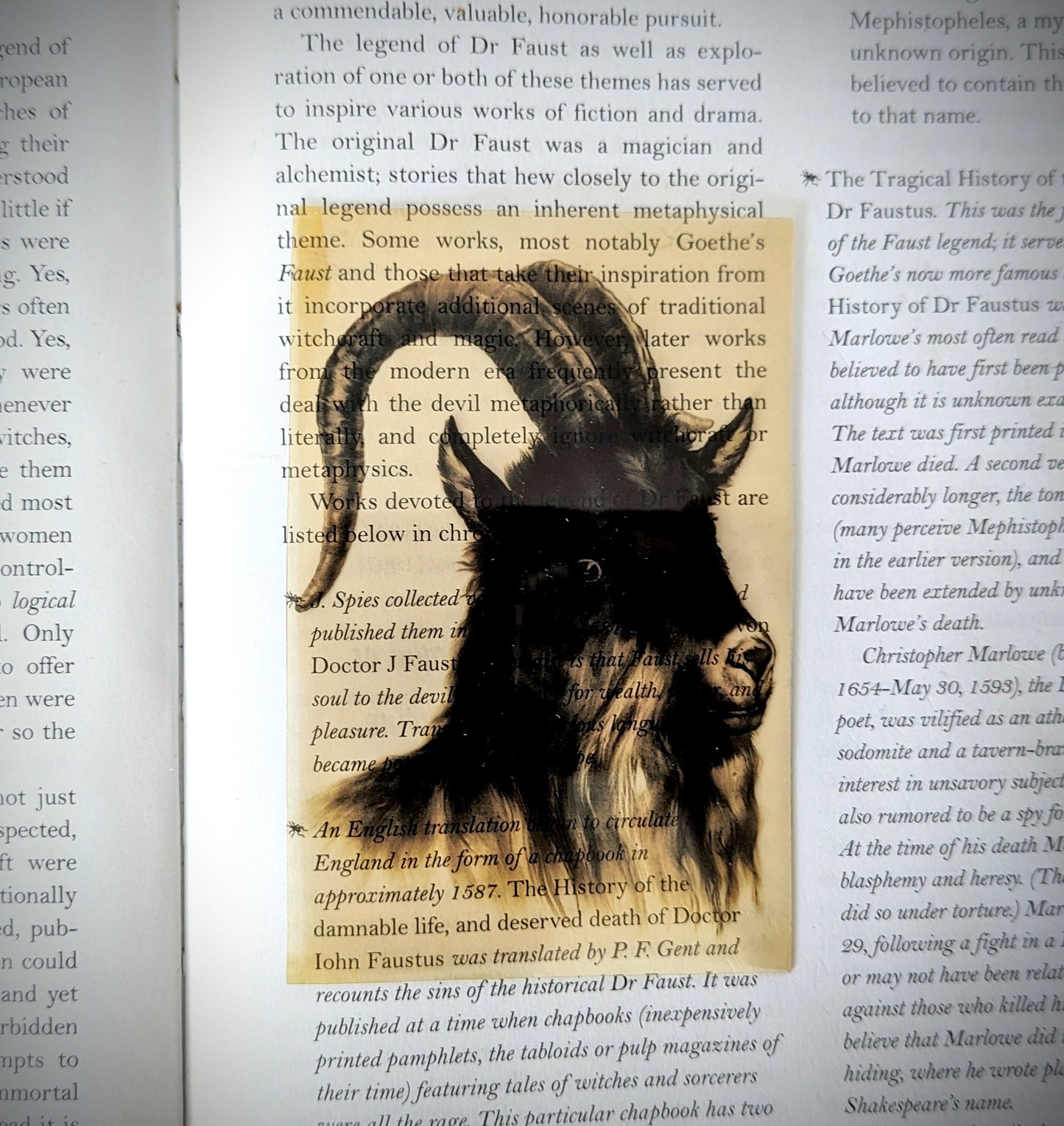 Clear Bookmark Vintage Painting Black Goat Sheep Ram Phillip Witch Goth Gothic Halloween Horror Creepy Dark Academia Book Reader Lover Gift