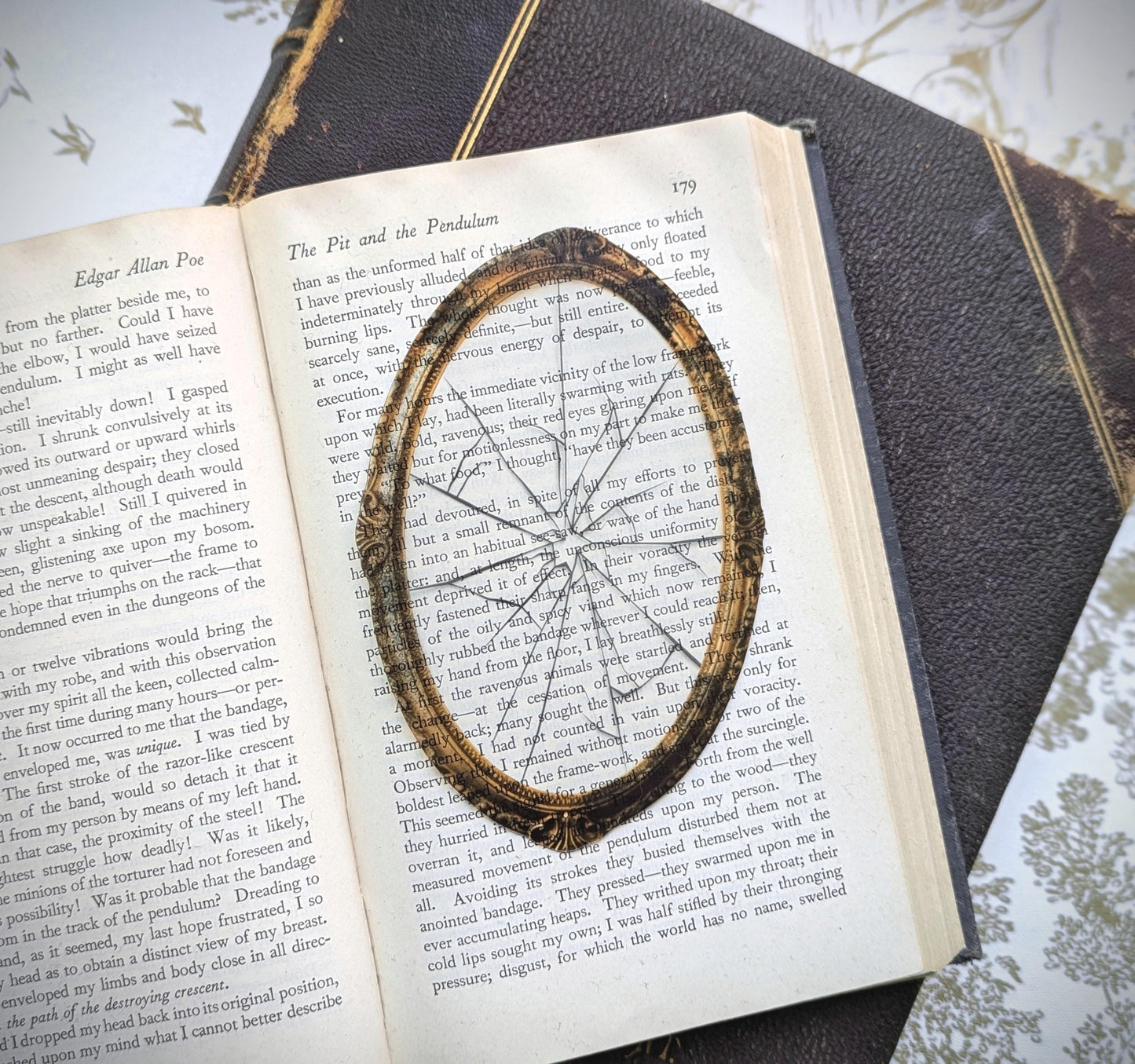Clear Bookmark Broken Shattered Glass Mirror Victorian Gothic Horror Dark Academia Handmade Artist Book Club Reader Lover Gift