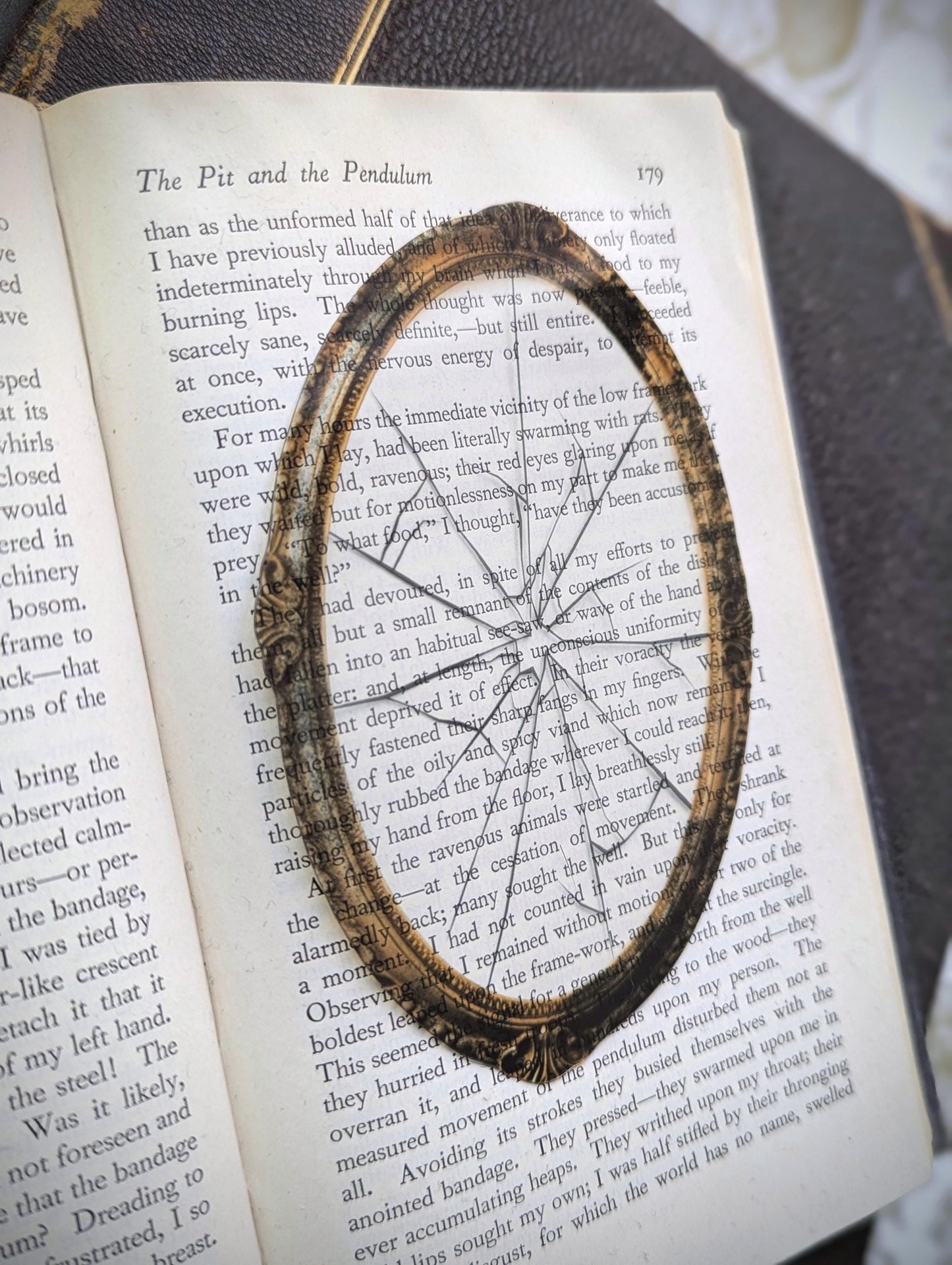 Clear Bookmark Broken Shattered Glass Mirror Victorian Gothic Horror Dark Academia Handmade Artist Book Club Reader Lover Gift