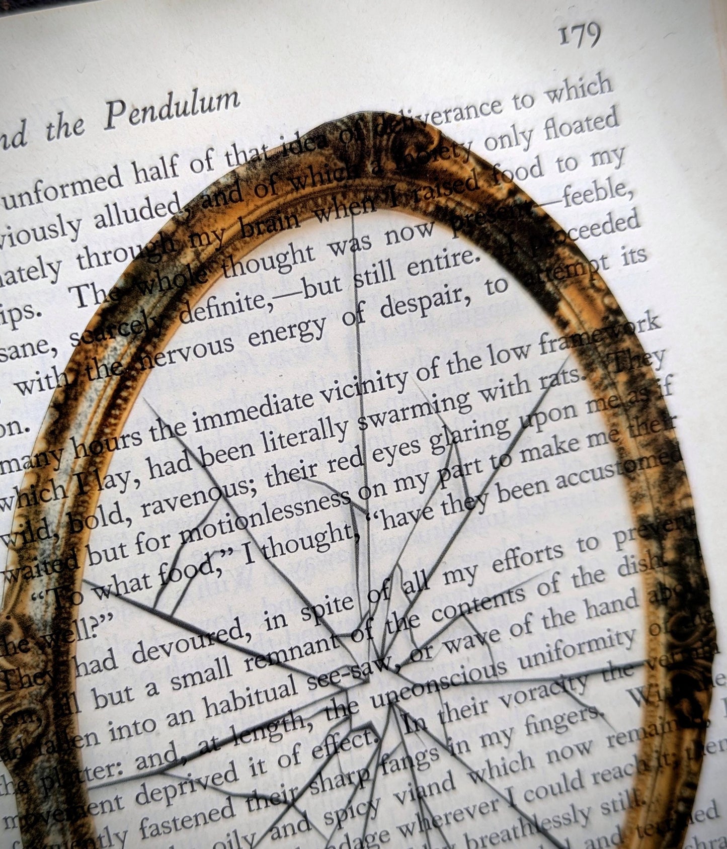 Clear Bookmark Broken Shattered Glass Mirror Victorian Gothic Horror Dark Academia Handmade Artist Book Club Reader Lover Gift