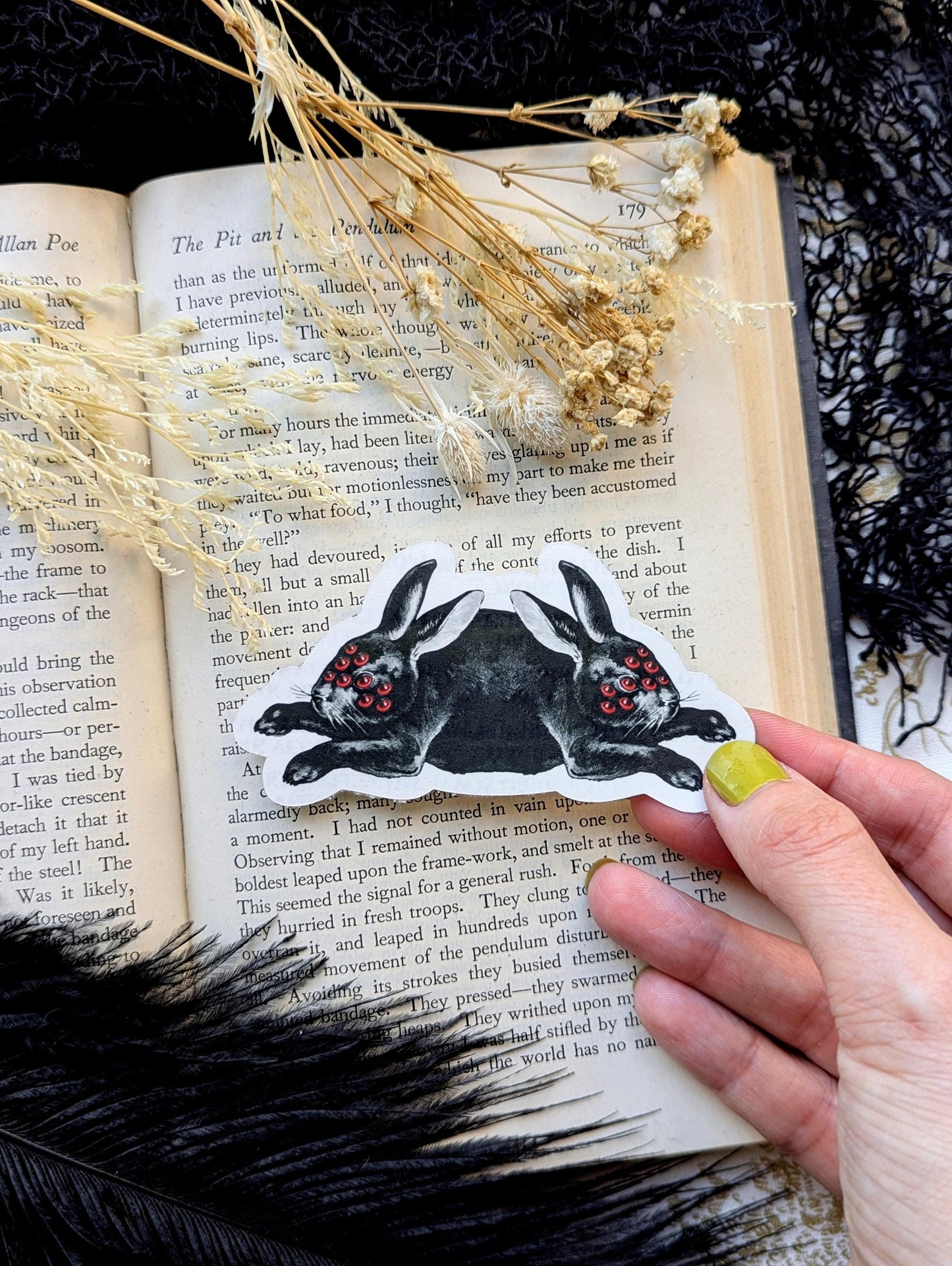 Vinyl Waterproof Sticker Goth Rainbow Pastel Bats Gothic Creepy Witch Witchcraft Occult Satanic Horror Halloween Weird Dark Odd