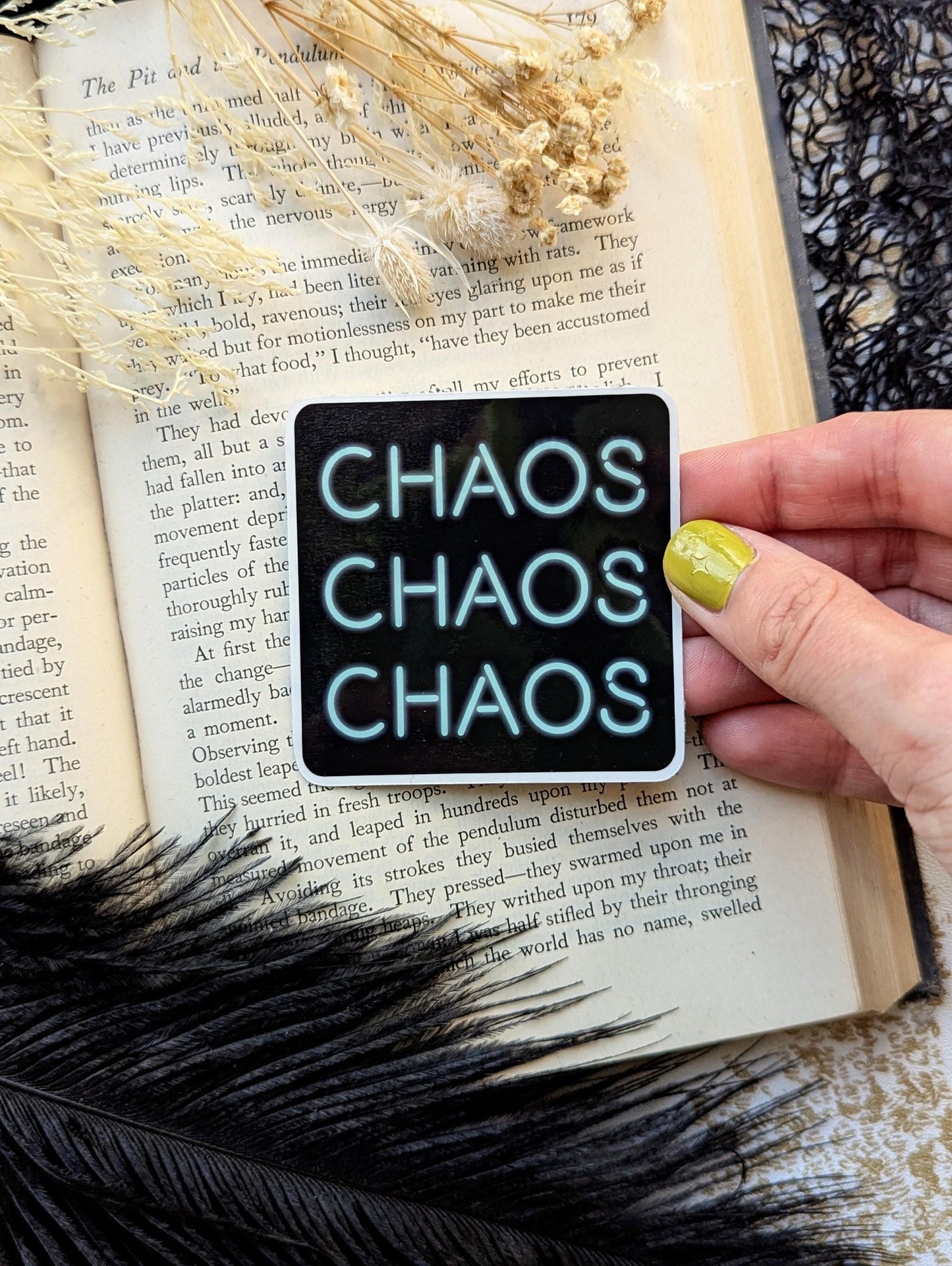 Vinyl Waterproof Sticker Chaos Chaos Chaos Neon Sign Sex Work Positive Support Nonbinary No Gender Fluid