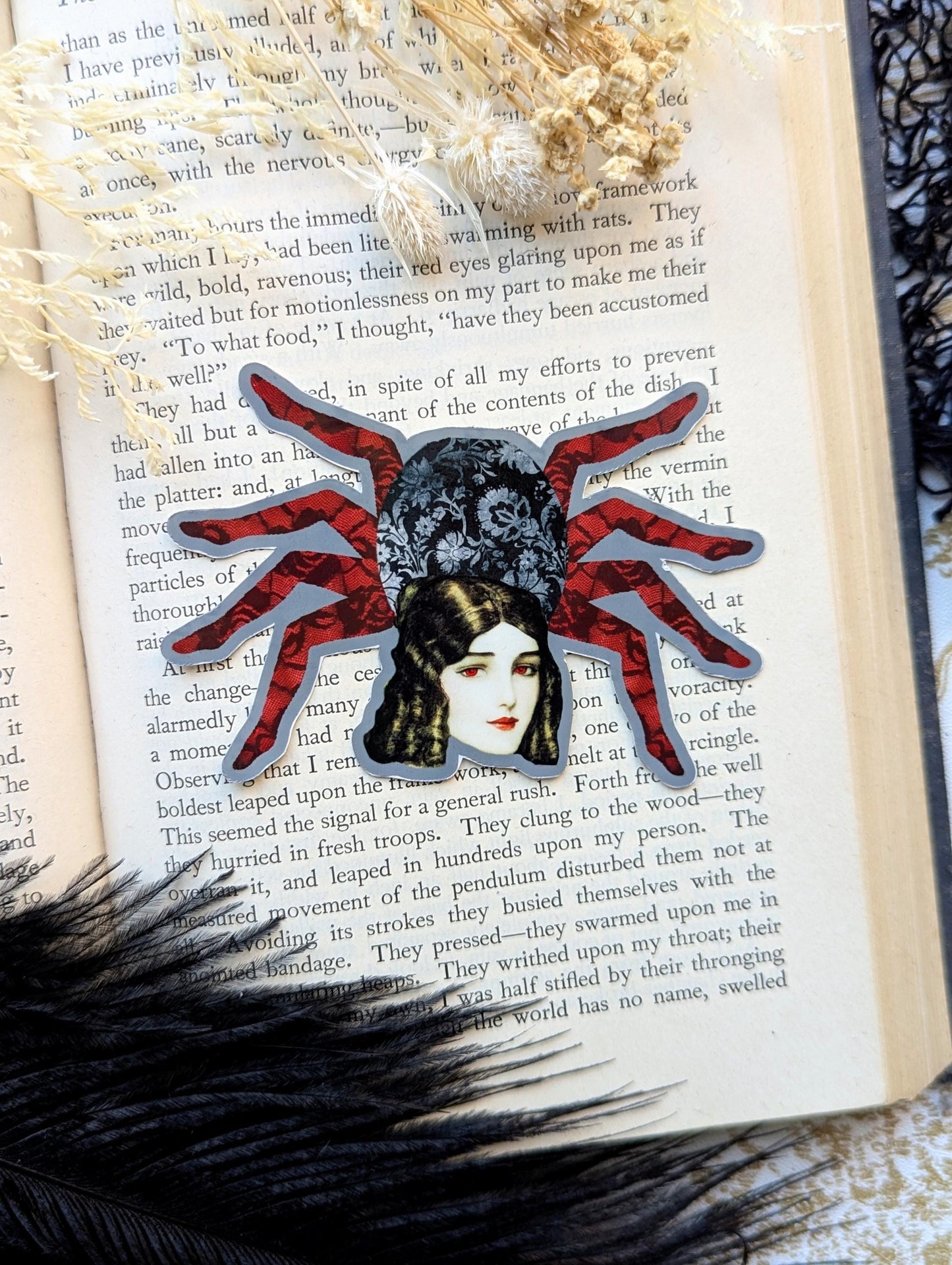 Vinyl Waterproof Sticker Surreal Spider Woman Gothic Goth Horror Victorian Handmade Artist Gift