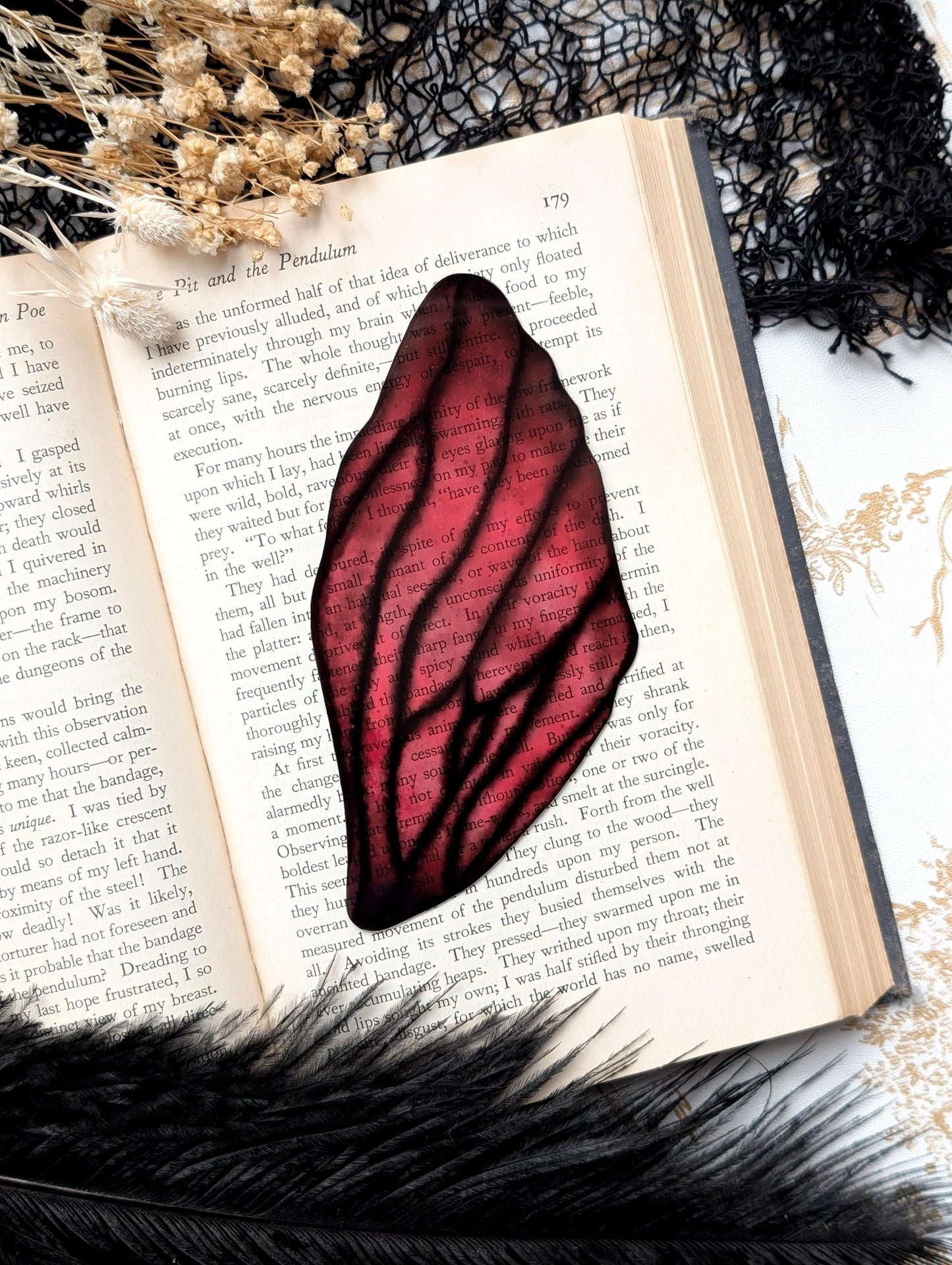 Clear Bookmark Fairy Faerie Pixie Wing Grunge Magenta Pink Pretty Goth Dark Academia Fairycore Fantasy Sci-Fi Book Reader Lover Gift