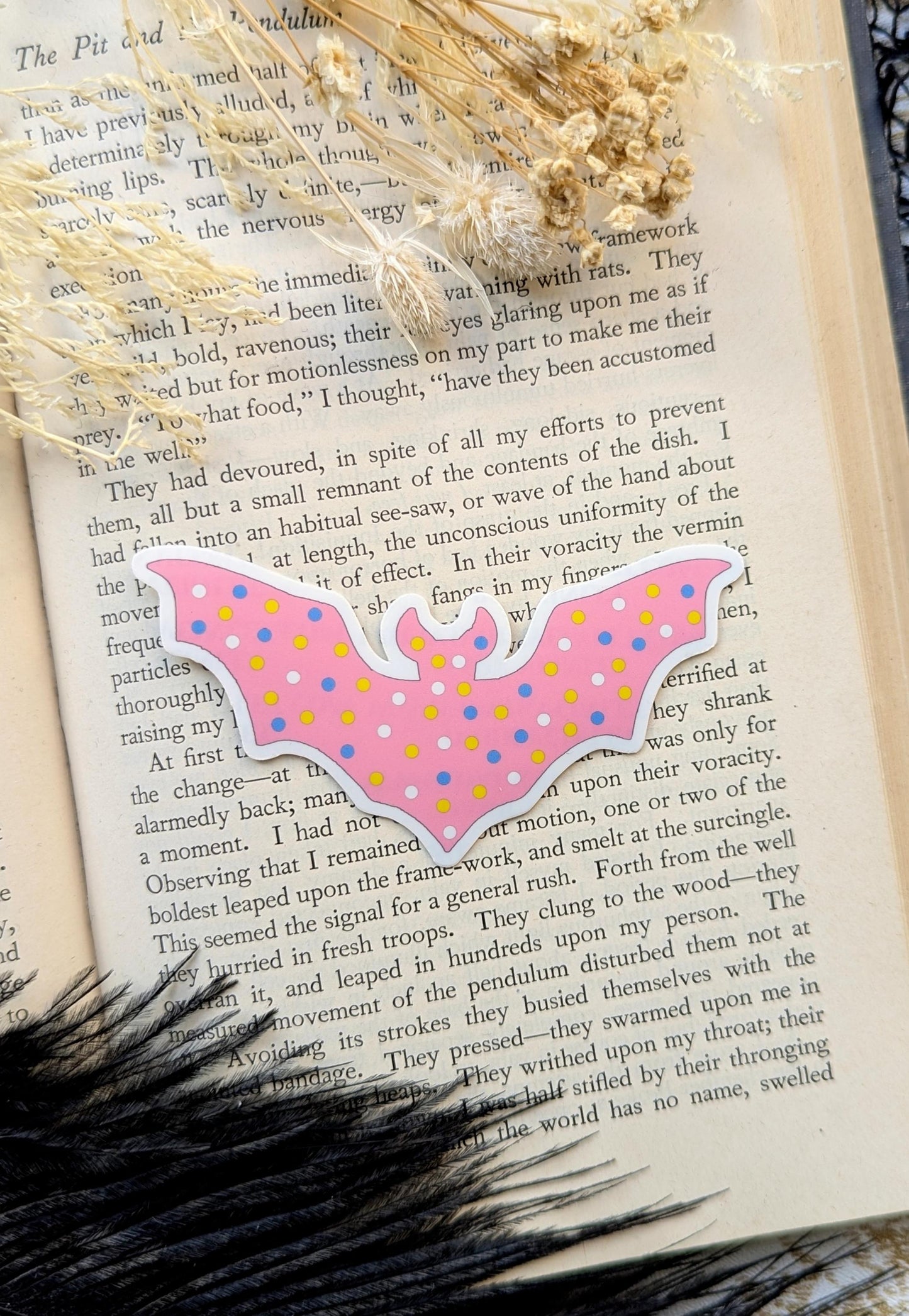 Vinyl Waterproof Sticker Bat Circus Frosted Cookie Design Pastel Gothic Horror Halloween Weird Dark Odd