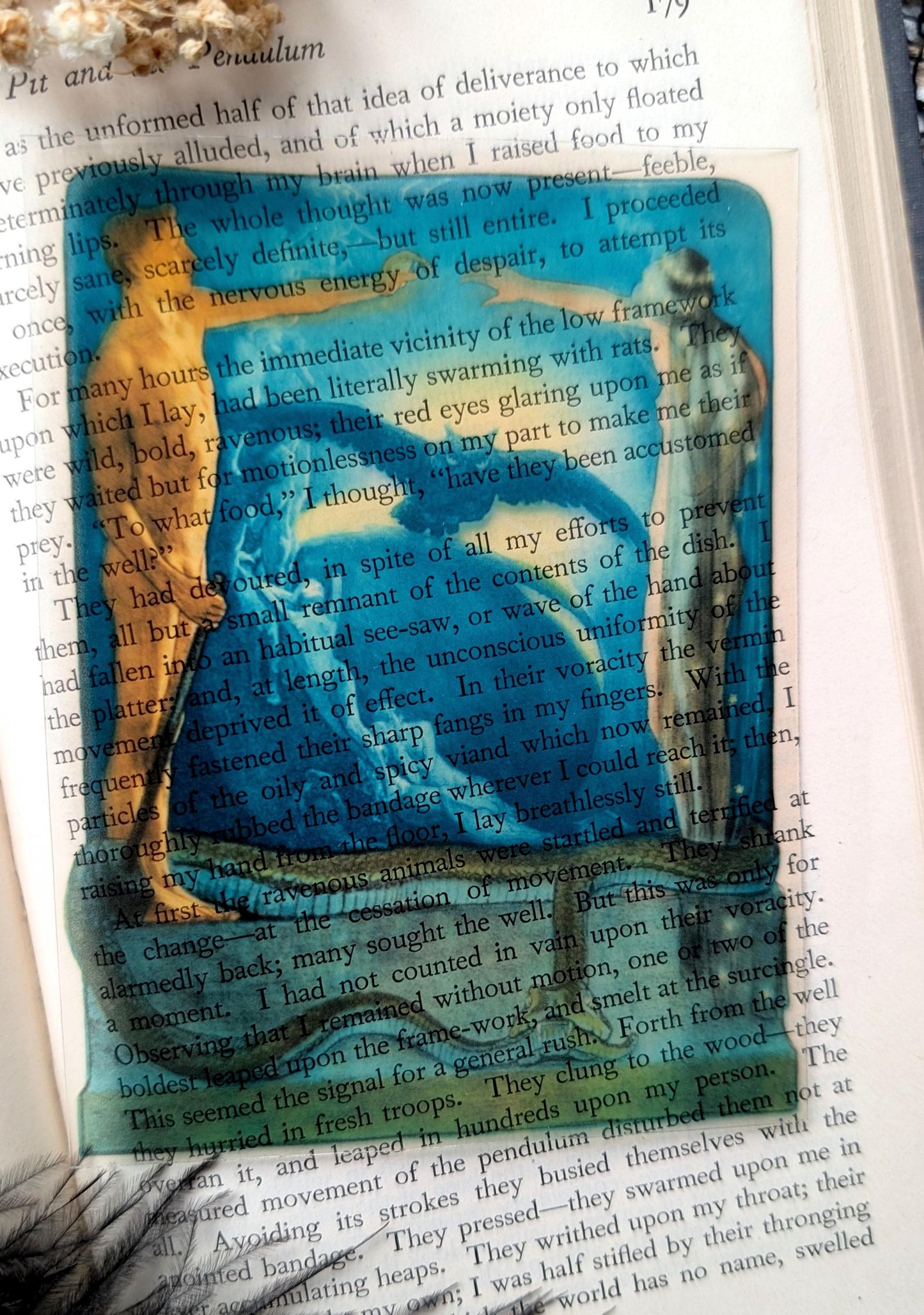 Clear Bookmark Vintage Painting Day And Night 1900 Handmade Artist Book Reader Lover Gift