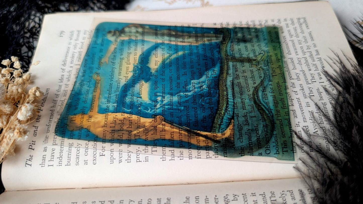 Clear Bookmark Vintage Painting Day And Night 1900 Handmade Artist Book Reader Lover Gift