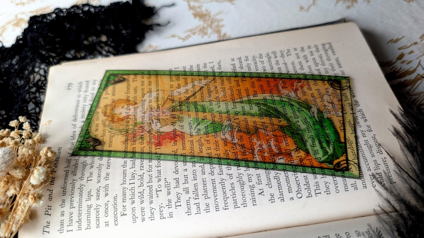 Clear Bookmark Alphonse Maria Mucha Spring 1900 French Art Nouveau Gift Dark Academia Handmade Artist Book Reader Gift