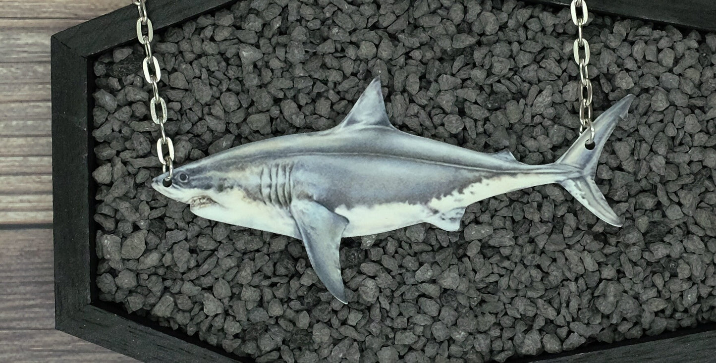 Shark Necklace Great White Shark Necklace Fish Necklace White Shark Necklace Statement Necklace Durable Wearable Art