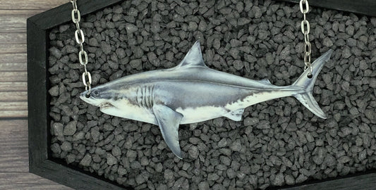 Shark Necklace Great White Shark Necklace Fish Necklace White Shark Necklace Statement Necklace Durable Wearable Art