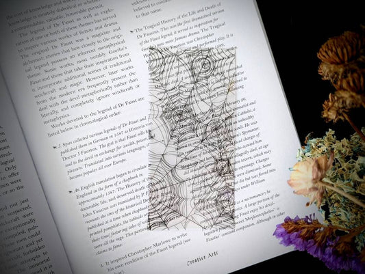 Clear Bookmark Spiderweb Spiderwebs Cobweb Cobwebs Goth Gothic Halloween Horror Creepy Oddities