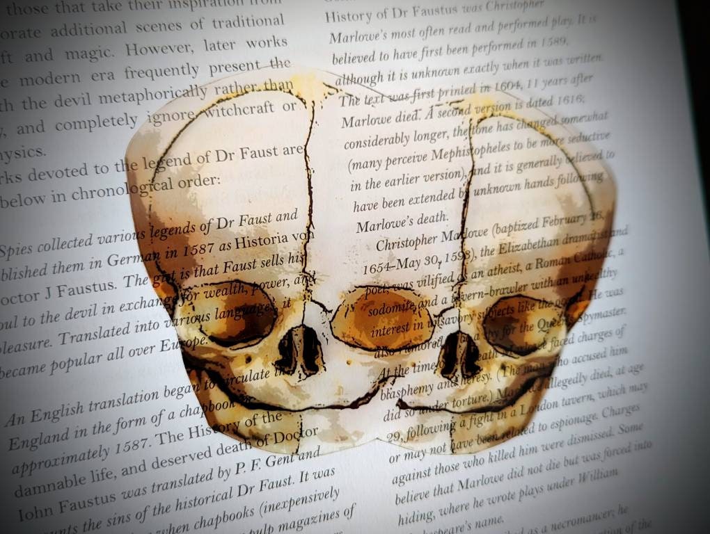 Clear Bookmark Conjoined Twins Fetal Skull Creepy Horror Halloween Goth Gothic Medical Oddities