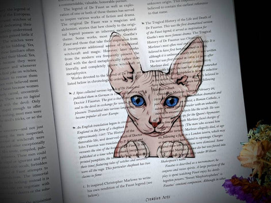 Clear Bookmark Sphinx Sphynx Hairless Cat Lover Cute Kitty Kitten Feline Book Reader Lover Gift Unique Mom Dad