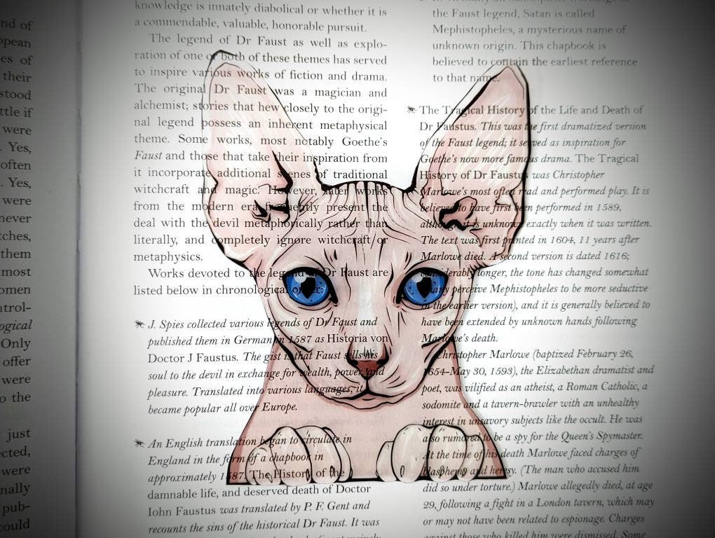 Clear Bookmark Sphinx Sphynx Hairless Cat Lover Cute Kitty Kitten Feline Book Reader Lover Gift Unique Mom Dad